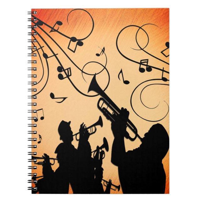 Caderno Espiral Trompet Section Jazz Music Orange Rust (Frente)