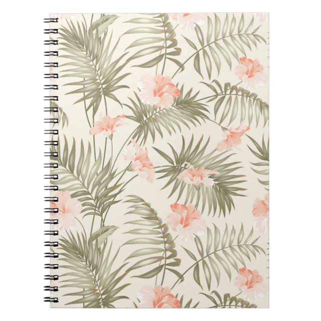 Caderno Espiral Tropical de Hisbiscus Palm (Frente)