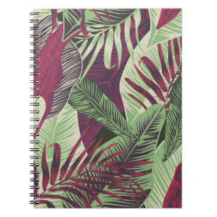 Caderno Espiral Tropical Exótica: Trendente Verde sem costura