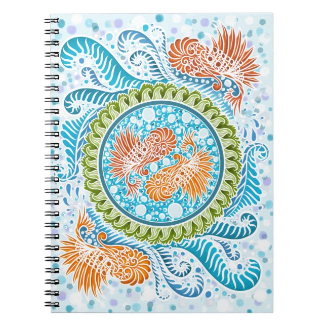 Caderno Espiral Tropical Koi Mandala (Frente)