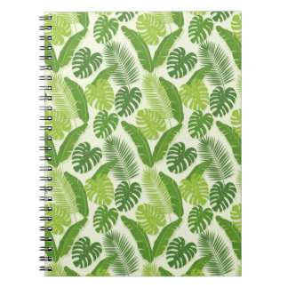 Caderno Espiral Tropical Leaves & Monstera Seamless Pattern
