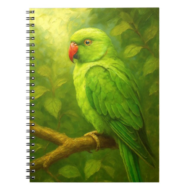 Caderno Espiral tropical Parrot Notebook - Green Bird Journal (Frente)