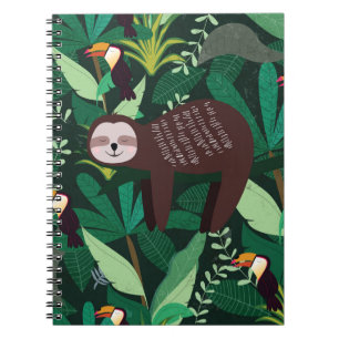 Caderno Espiral Tropical Sloth: Cartoon sem Perigo