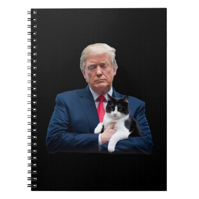 Caderno Espiral Trump 2024 Cat MAGA Funny Trump Cat (Frente)