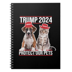 Caderno Espiral Trump 2024 Proteja Nossos Animais de Estimação Gat