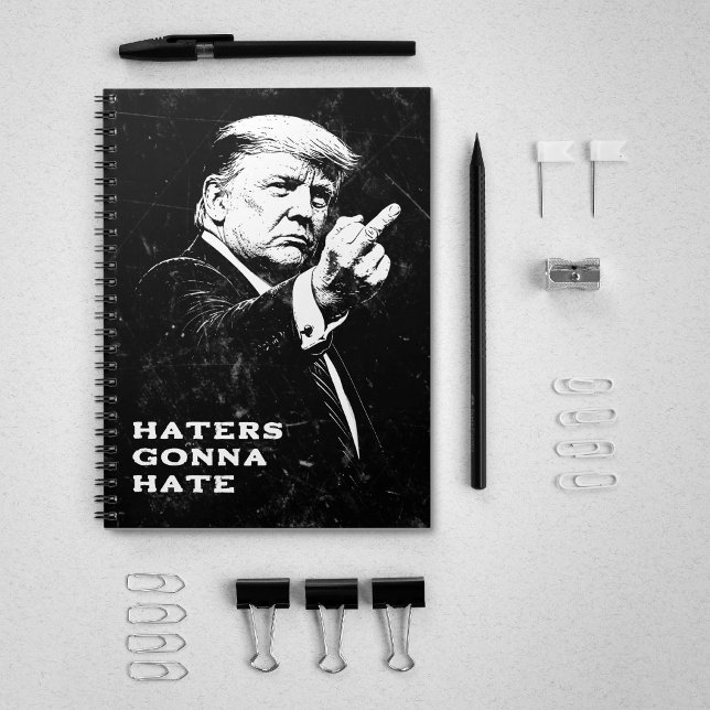 Caderno Espiral Trump Middle Finger 2026 Meme Funny (Criador carregado)