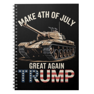 Caderno Espiral Trump Torna 4 de Julho Grande Novamente com Milita