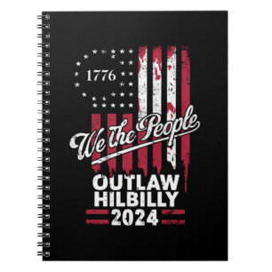 Caderno Espiral Trump Vance 2024 Donald Trump Outlaw Hillbilly