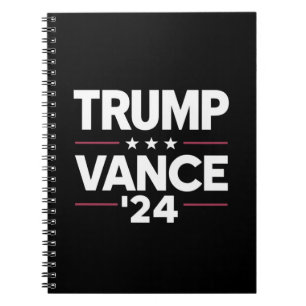 Caderno Espiral Trump Vance 2024 Para Presidente Vice-Presidente E