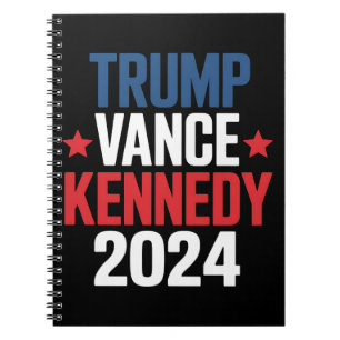 Caderno Espiral Trump Vance Kennedy Presidente Eleição 2024 