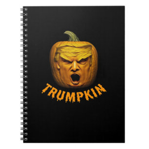 Caderno Espiral Trumpkin - Engraçado Donald Pumpkin Halloween Clás