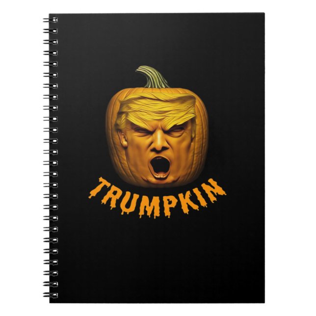 Caderno Espiral Trumpkin - Engraçado Donald Pumpkin Halloween Clás (Frente)