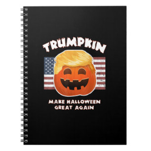 Caderno Espiral Trumpkin Funny Pumpkin Pie Pun Usa Liberais Hallow