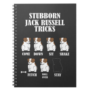 Caderno Espiral Truque teimoso do cão de Jack Russell Terrier