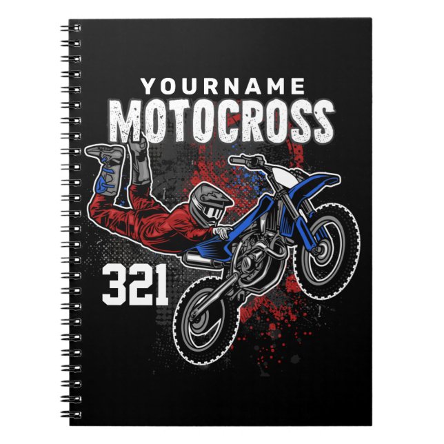 Caderno Espiral Truques FMX de Corrida Múltipla Personalizados (Frente)