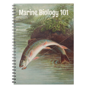 Caderno Espiral Truta de riacho saltitante de S.A. Kilbourne Peixe