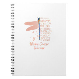 Caderno Espiral Tu Uterina Cancer Sensibilização Dragonfly Ribbon