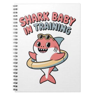 Caderno Espiral Tubarão Bebê em Treinamento | Crianças