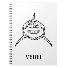 Caderno Espiral Tubarão-branco-Excelente-tribal preto e branco