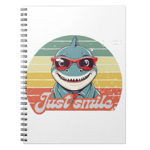 Caderno Espiral Tubarão engraçado te convida a sorrir