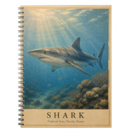 Caderno Espiral Tubarão Pacífico Tropical VINTAGE