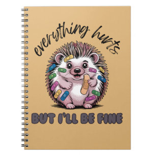 Caderno Espiral Tudo dói, mas serei um bom porco