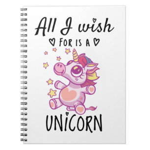 Caderno Espiral Tudo o que desejo é um Unicórnio