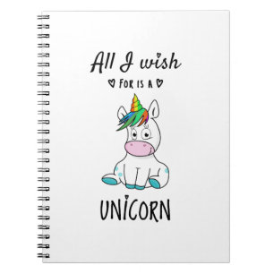 Caderno Espiral Tudo o que desejo é um Unicórnio