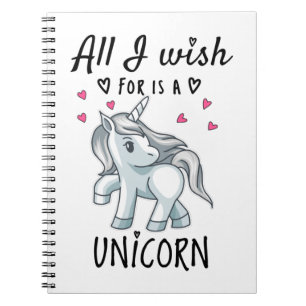 Caderno Espiral Tudo o que desejo é um Unicórnio