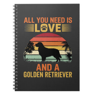Caderno Espiral Tudo o que você precisa é amor Golden Retriever