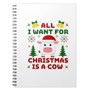 Caderno Espiral Tudo Que Quero No Natal É Uma Camiseta Feia De Vac