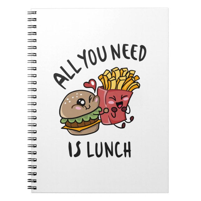 Caderno Espiral Tudo que você precisa é do almoço (Frente)