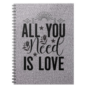 Caderno Espiral Tudo que você precisa é Love-20230