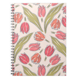 Caderno Espiral Tulip Incolor - Padrão Floral - Botânica Vintage