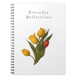 Caderno Espiral Tulip Reflections — Crisp White Luxe Journal