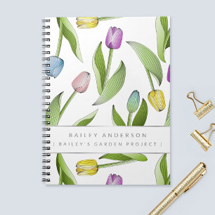 Caderno Espiral Tulipa Colorida Moderna Personalizada