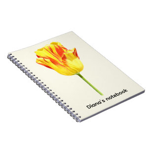 Caderno Espiral Tulipa personalizada amarela e vermelha