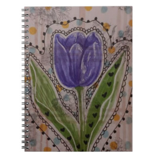 Caderno Espiral Tulipa Roxa