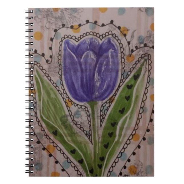 Caderno Espiral Tulipa Roxa (Frente)