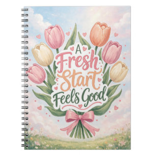 Caderno Espiral Tulipa : Um Novo Começo é Bom