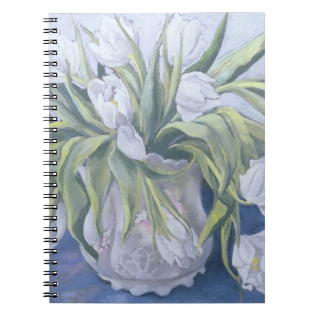 Caderno Espiral Tulipas brancas (Frente)
