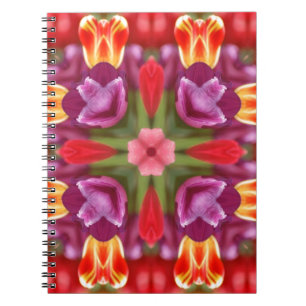 Caderno Espiral Tulipas Coloridas