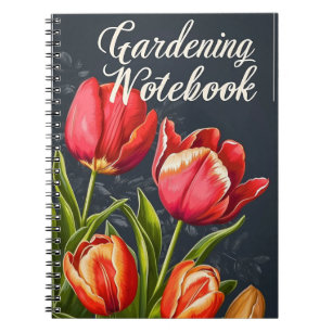 Caderno Espiral Tulipas de jardinagem de vindima