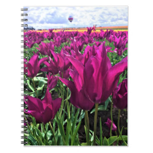 Caderno Espiral Tulipas de Sonho Roxo