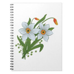 Caderno Espiral Tulipas e Flores de Daffodils