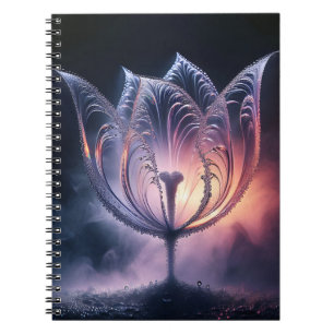 Caderno Espiral Tulipas Iluminadas Com Gotas De Chuva