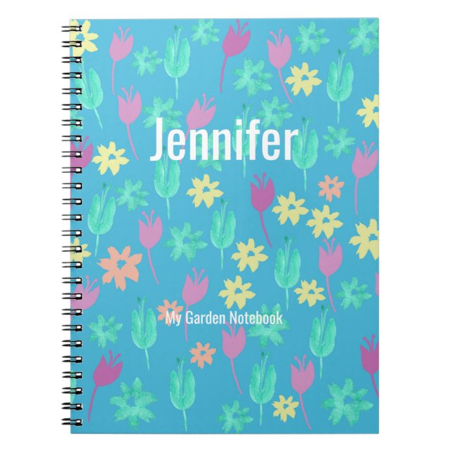 Caderno Espiral Tulipas personalizadas personalizadas de notebook  (Frente)