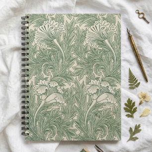 Caderno Espiral Tulipas Verdes William Morris