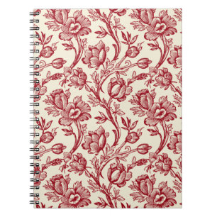 Caderno Espiral Tulipas Vermelhas e Creme Toile - Decor Nacional F