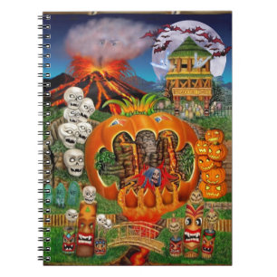 CADERNO ESPIRAL TUMBA TIKI ASSOMBRADA